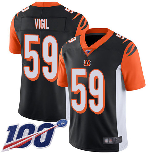 Cincinnati Bengals Limited Black Men Nick Vigil Home Jersey NFL Footballl 59 100th Season Vapor Untouchable